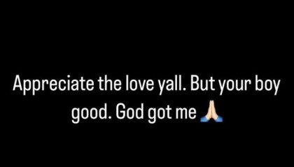 kaiyun-阿尔瓦拉多社交媒体报平安：感谢各界关怀，本人状况良好